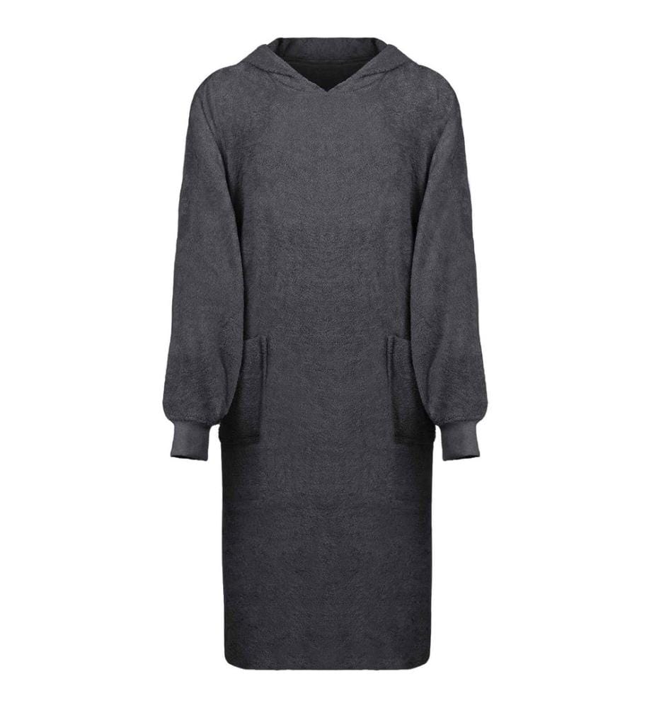 Decken-Hoodie KINN Anthrazit XL Baumwolle