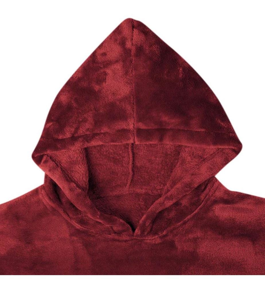 Decken-Hoodie Bordeauxrot M Flanell
