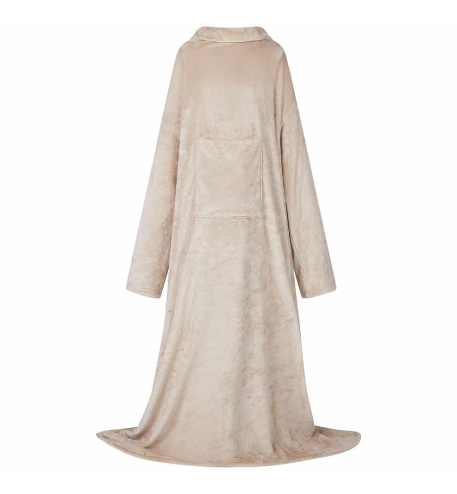 Sweat à capuche couverture Beige F Flanelle