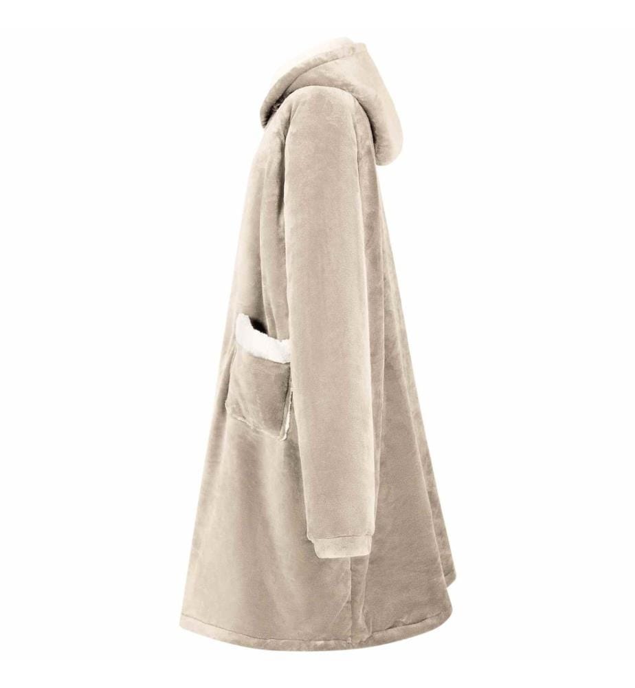 Sweat à capuche couverture Beige M Polaire et flanelle
