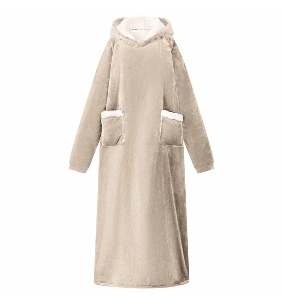 Sweat à capuche couverture Beige L Polaire et flanelle