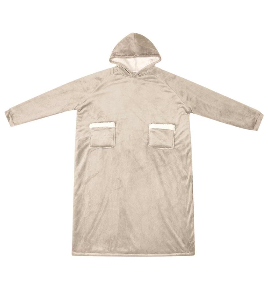 Sweat à capuche couverture Beige L Polaire et flanelle