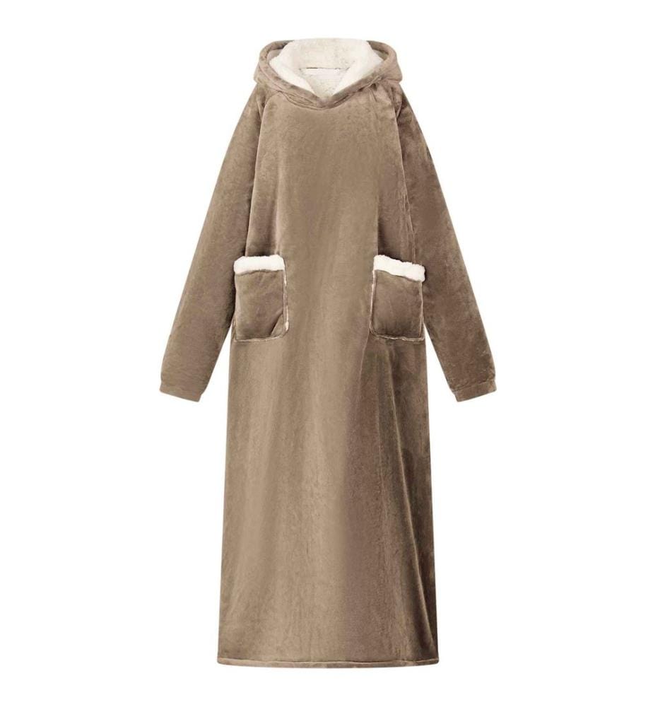 Sweat à capuche couverture Camel L Polaire et flanelle
