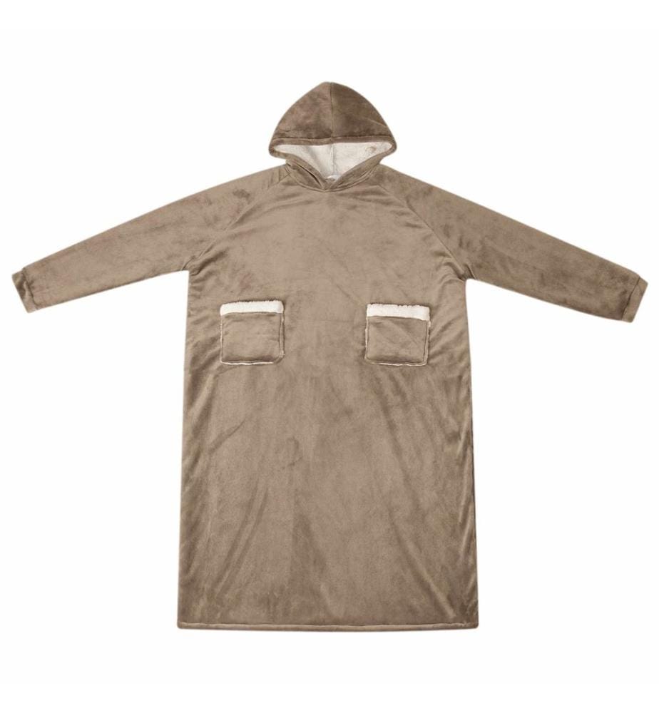 Sweat à capuche couverture Camel L Polaire et flanelle