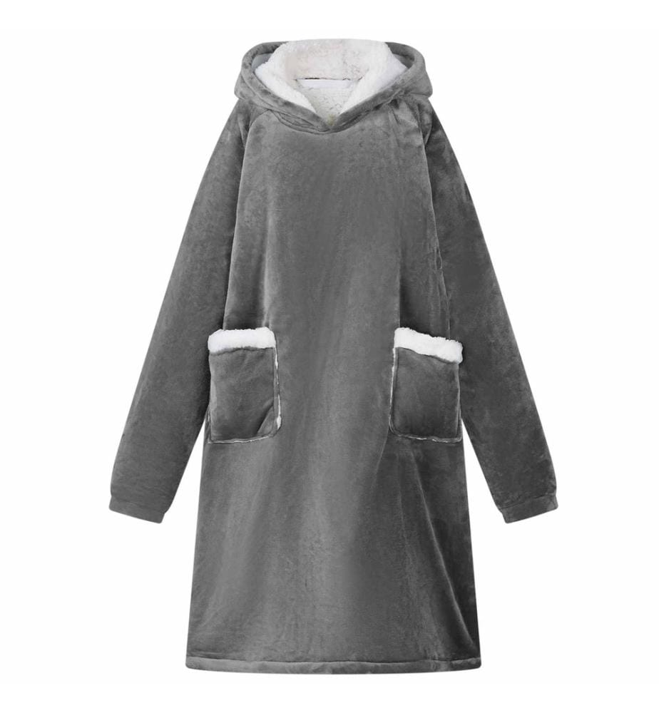 Sweat à capuche couverture Gris foncé M Polaire et flanelle