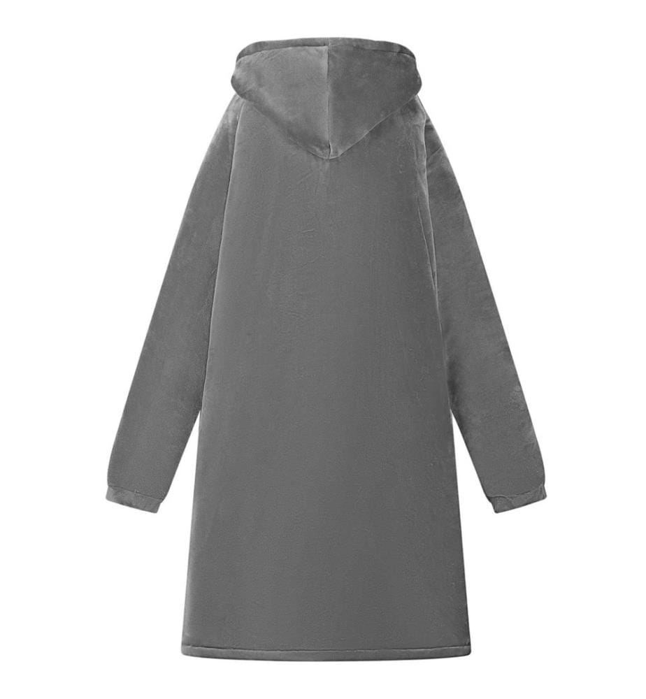 Sweat à capuche couverture Gris foncé M Polaire et flanelle