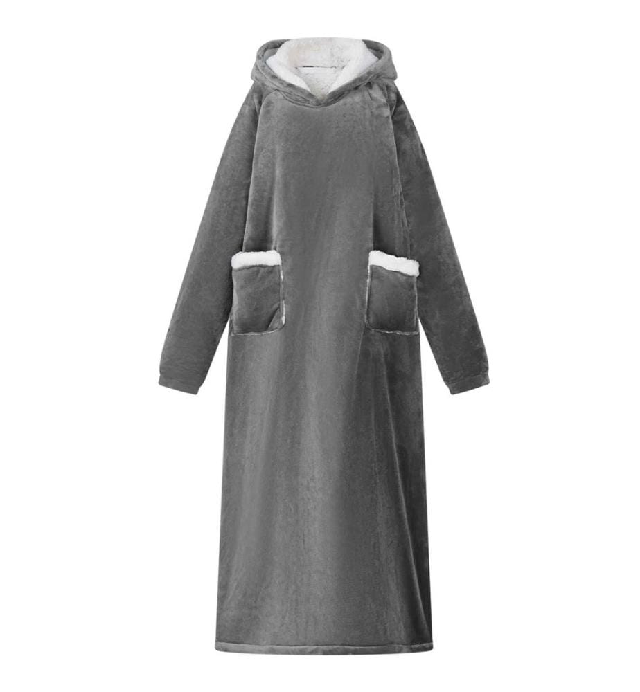 Sweat à capuche couverture Gris foncé M Polaire et flanelle