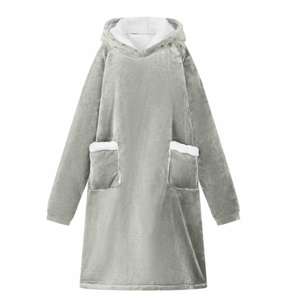 Decken-Hoodie Grau M Fleece und Flanell