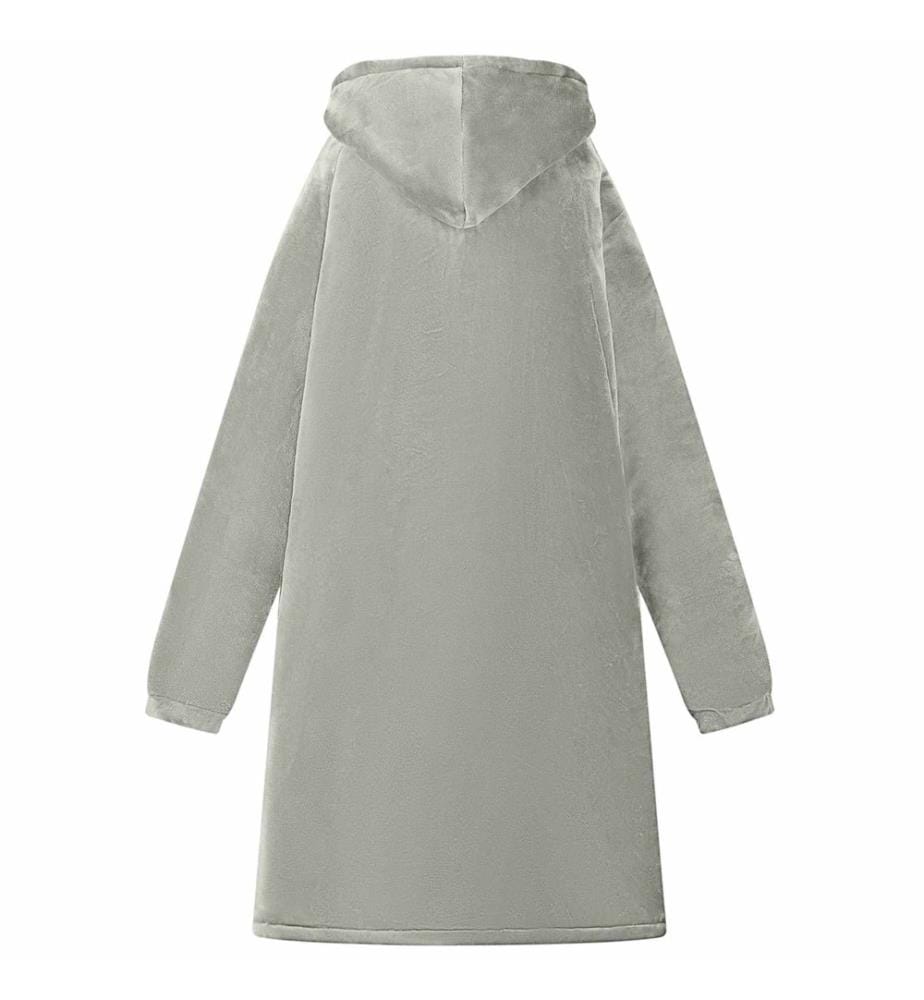 Decken-Hoodie Grau M Fleece und Flanell