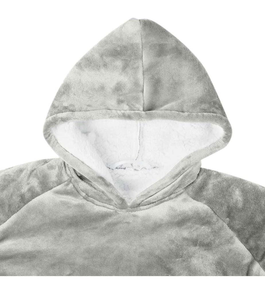 Decken-Hoodie Grau M Fleece und Flanell