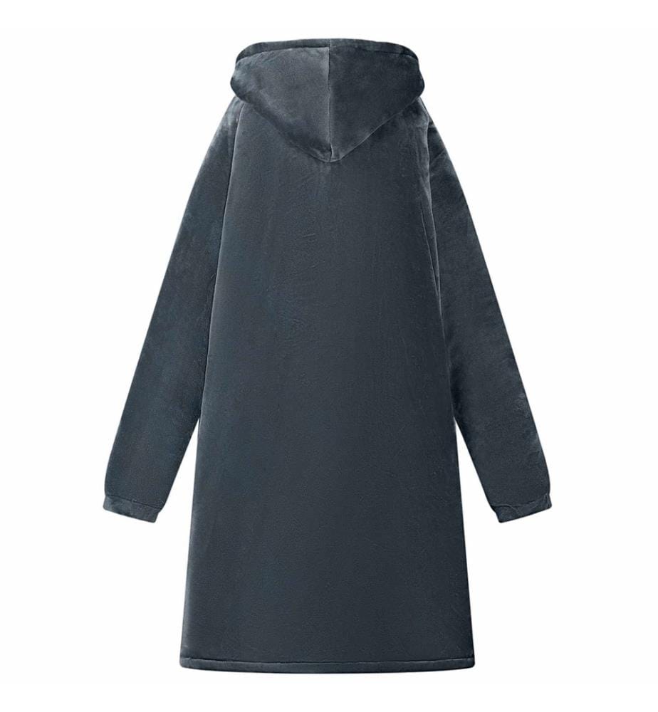 Sweat à capuche couverture Bleu marine M Polaire et flanelle