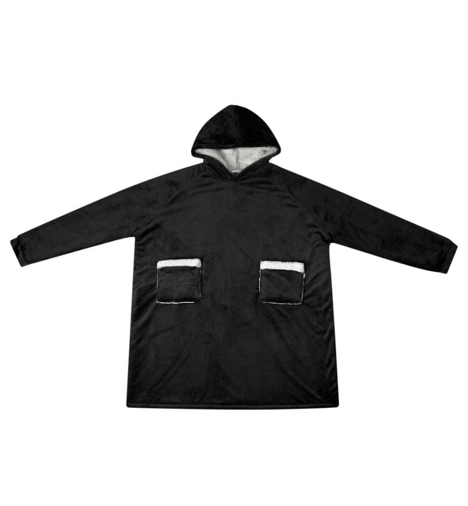 Sweat à capuche couverture Noir M Polaire et flanelle