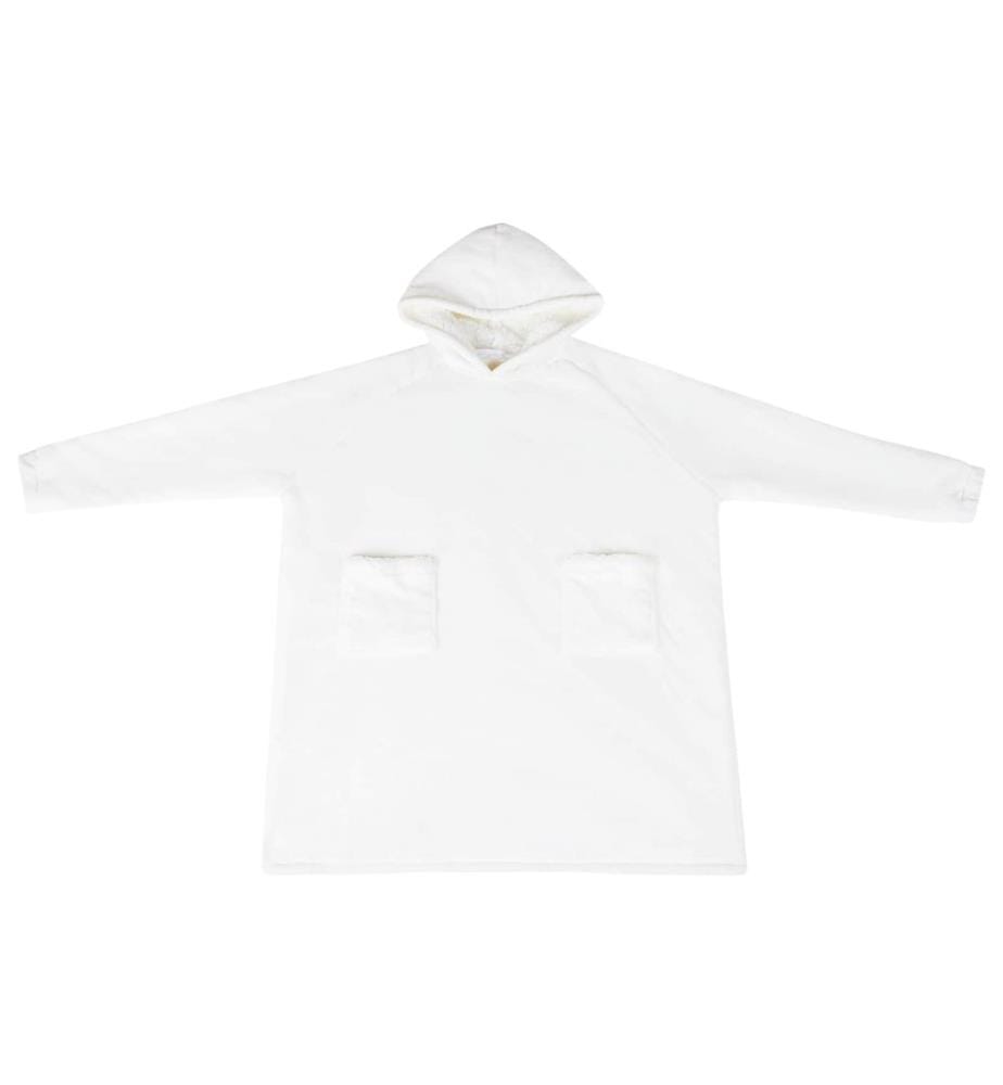 Decken-Hoodie Weiss L Fleece und Flanell