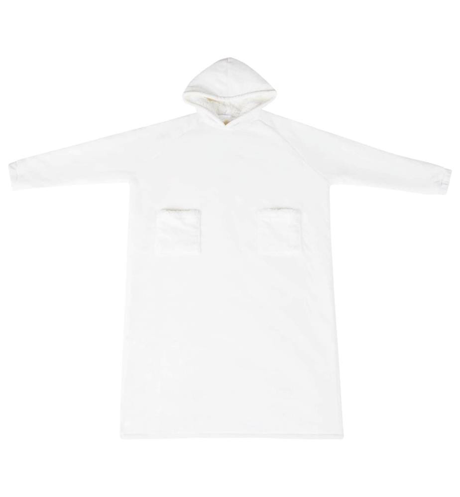 Decken-Hoodie Weiss L Fleece und Flanell