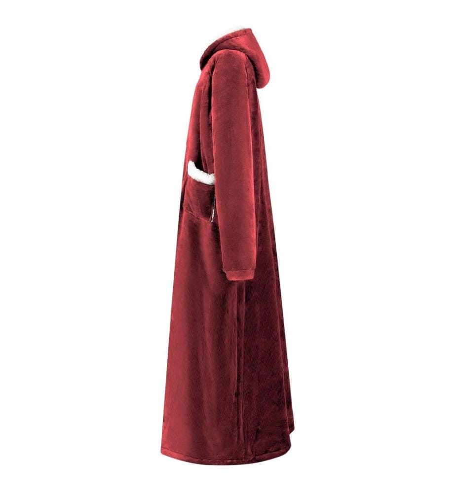 Decken-Hoodie Bordeauxrot L Fleece und Flanell