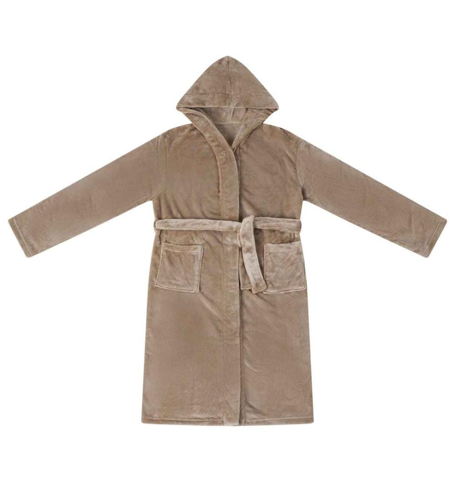 Peignoir avec capuche Camel m Flanelle