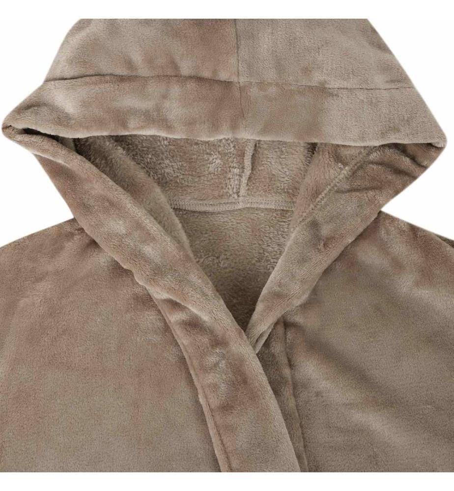 Bademantel Hoodie Kamel XXL Flanell