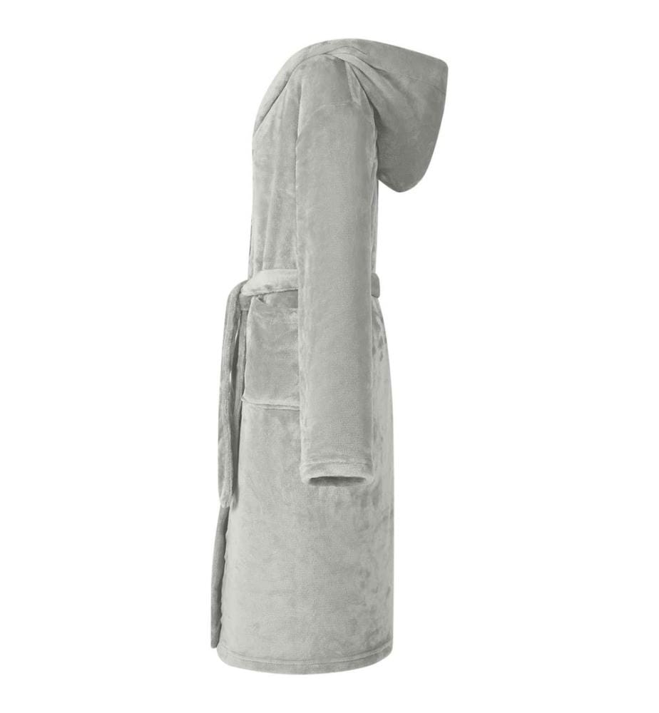 Bademantel Hoodie Grau XXXL Flanell
