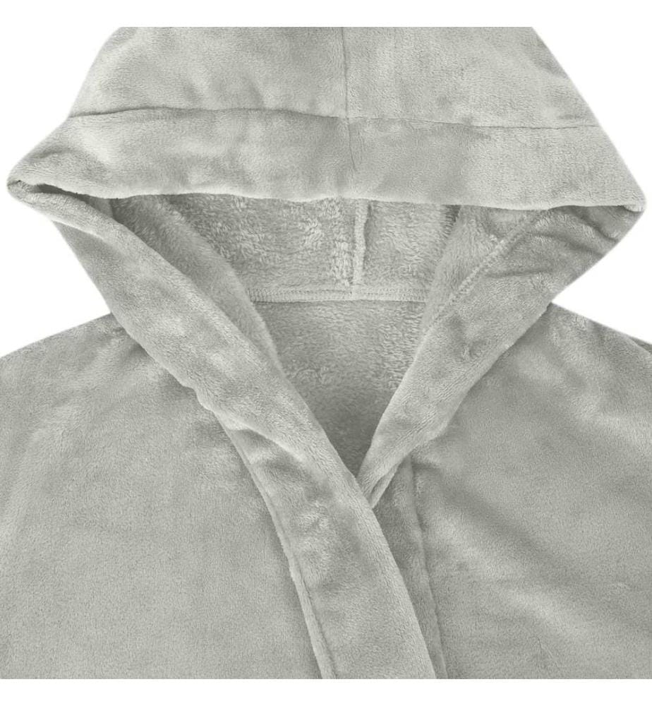 Bademantel Hoodie Grau XXXL Flanell