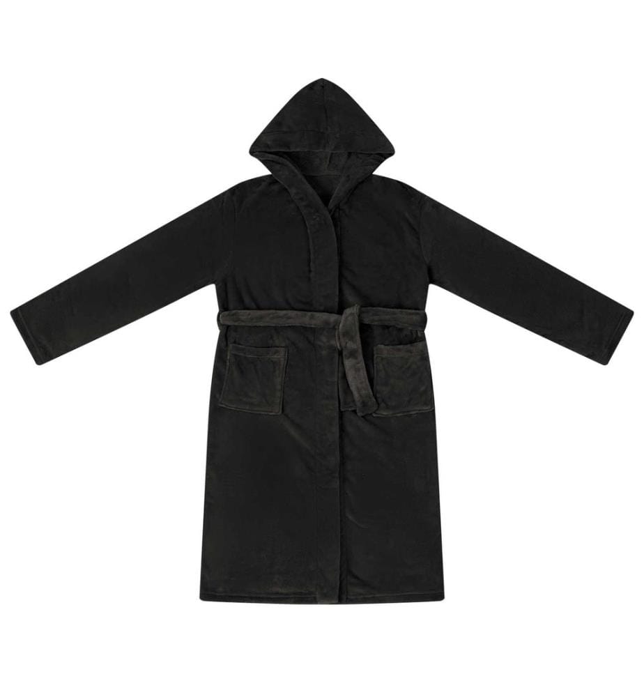 Peignoir avec capuche Noir m Flanelle