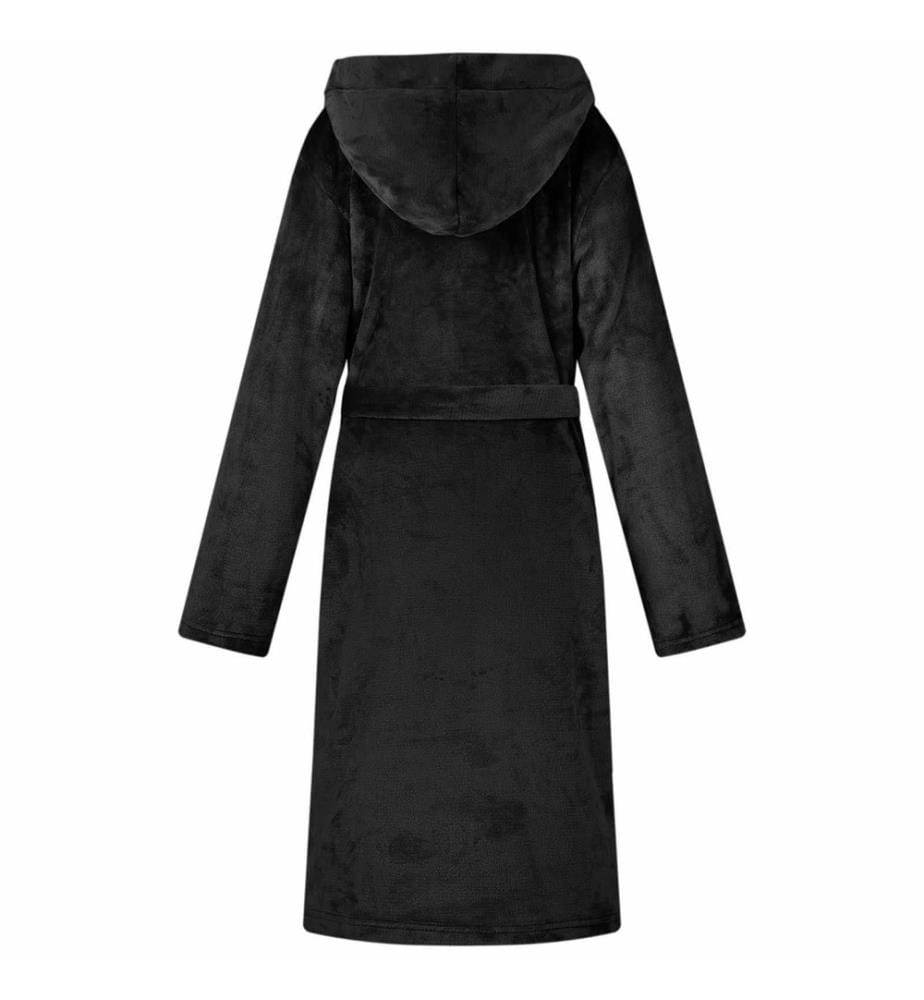 Peignoir avec capuche Noir m Flanelle