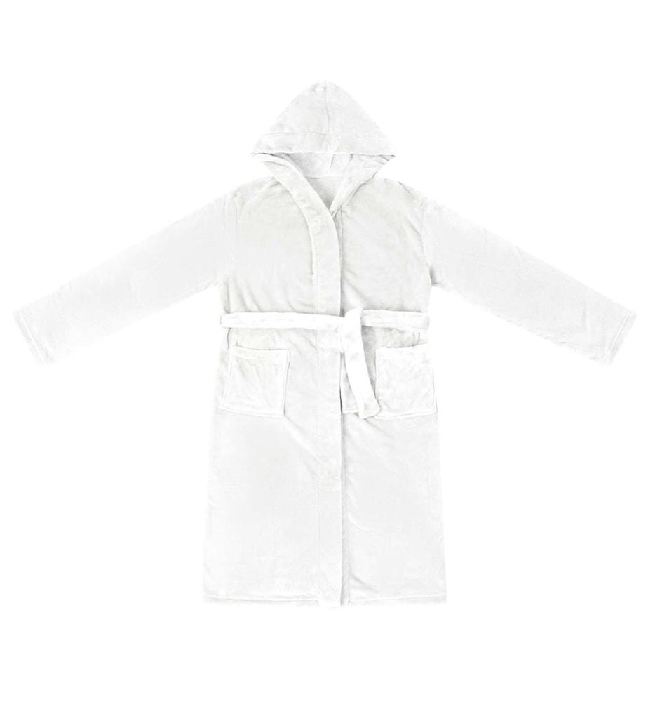 Peignoir avec capuche Blanc s Flanelle