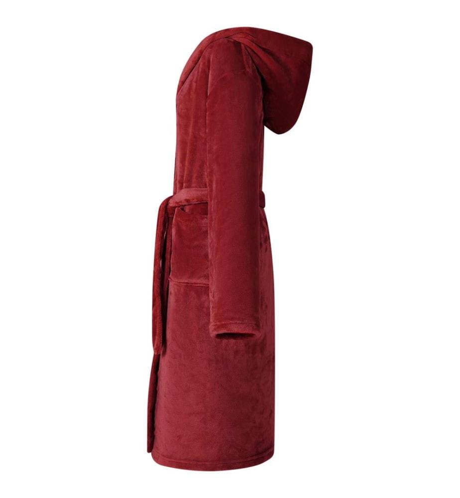 Bademantel Hoodie Bordeauxrot XXXL Flanell