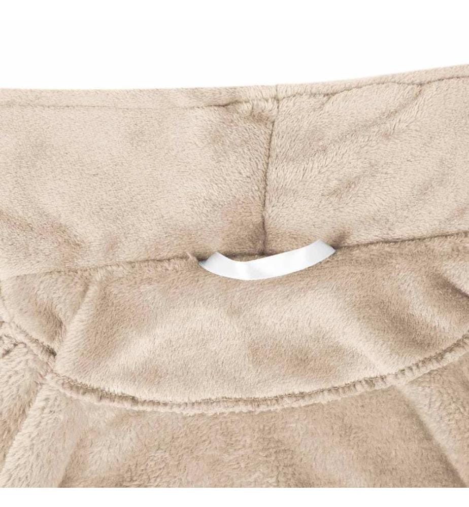 Bademantel ohne Kapuze Beige XL Flanell