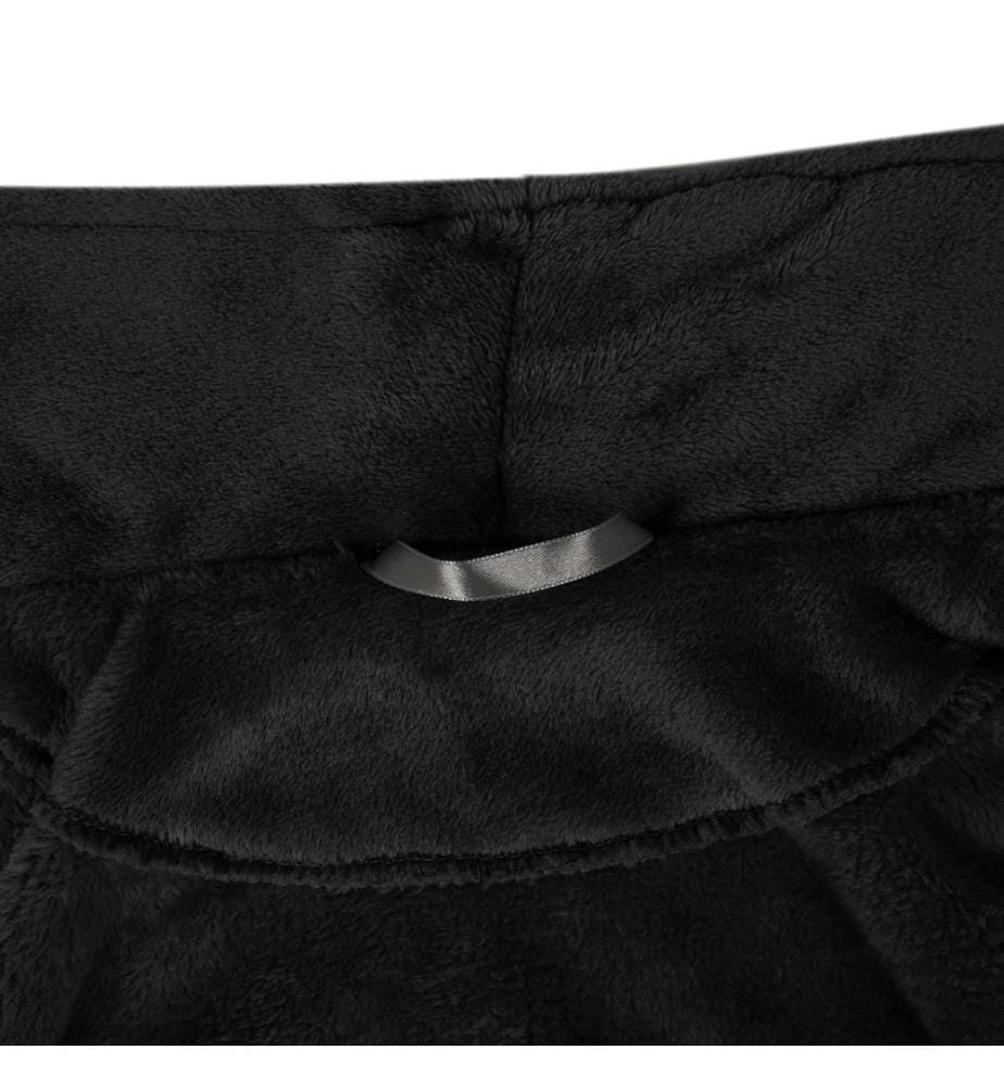 Bademantel ohne Kapuze Schwarz XL Flanell
