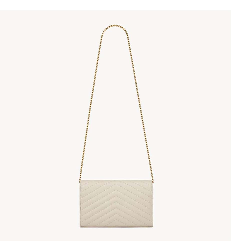 Cassandre Klassische Brieftasche aus Leder - Creme