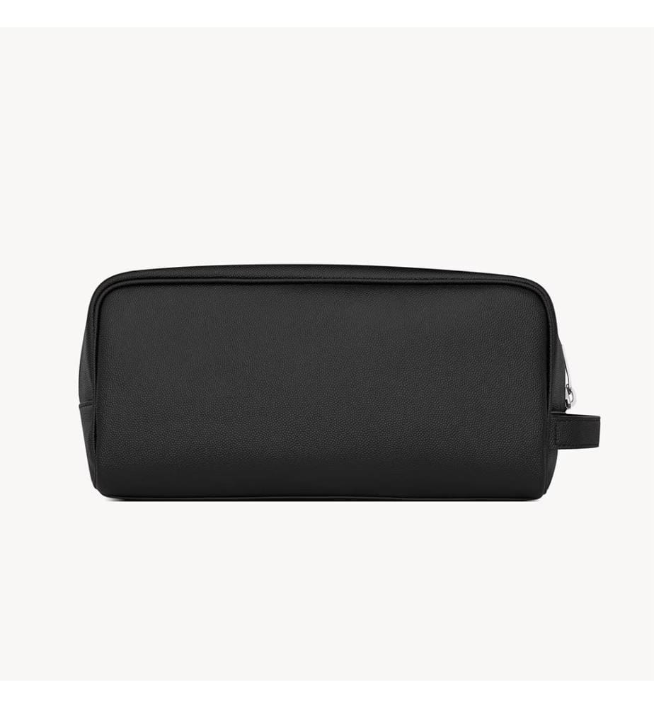 Saint Laurent Kosmetiktasche aus genarbtem Leder - Schwarz