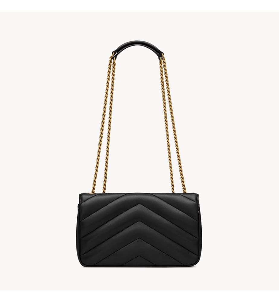 Petit Loulou Tasche aus gestepptem Lammleder - Schwarz