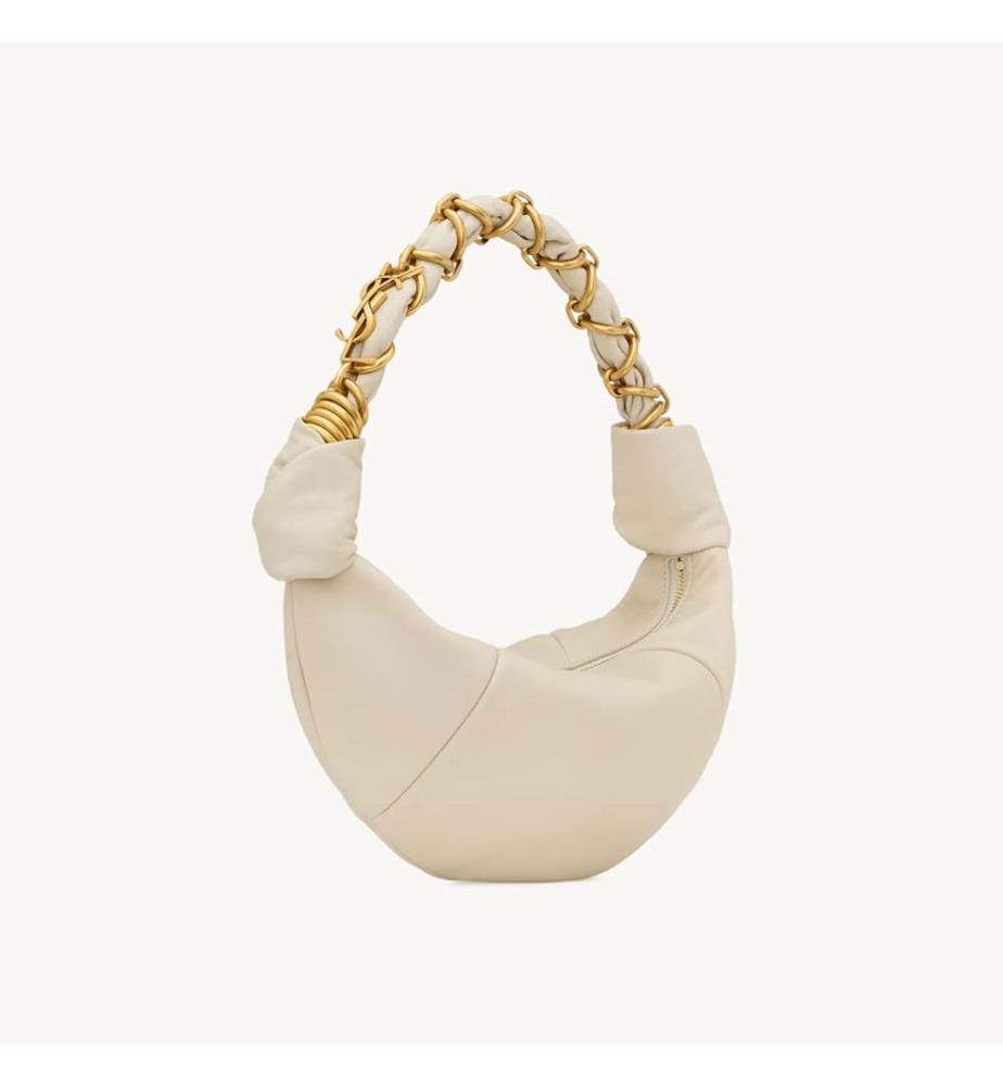Amalia Mini Hobo Tasche aus Lammleder - Weiss