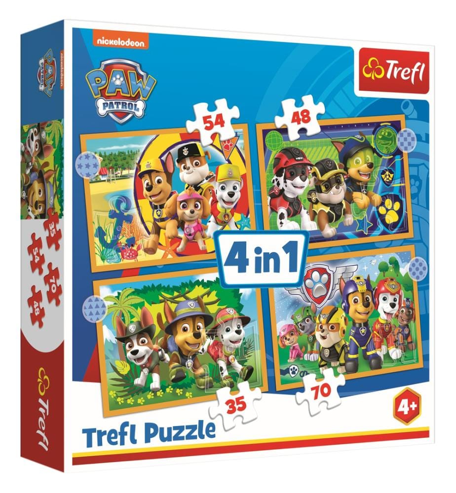 PAT PATROUILLE - Les Vacances de la Pat Patrouille - Puzzle 4 EN 1 - 4ANS+ - 35/48/54/70