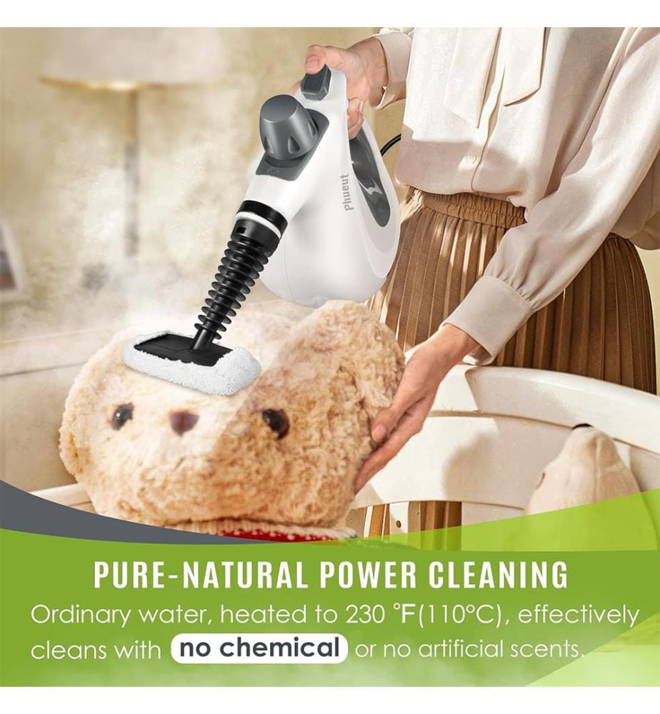 Handheld Steam Cleaner, Portable Steamer with Large Capacity - Gray and White
