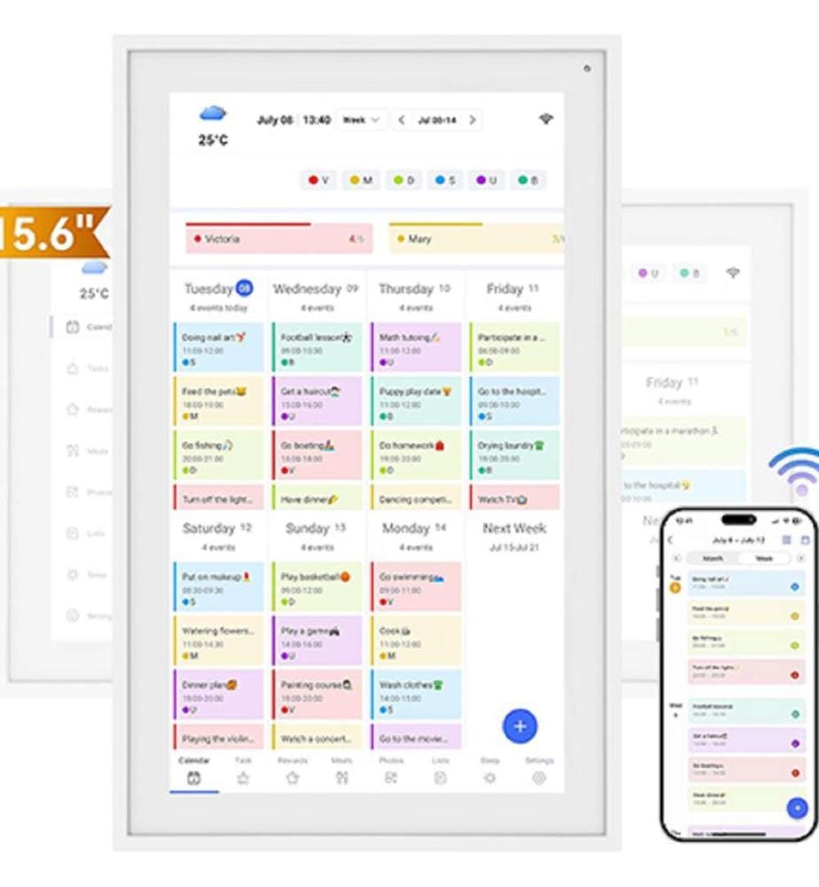 Calendrier Numérique P15 WIFI - Blanc