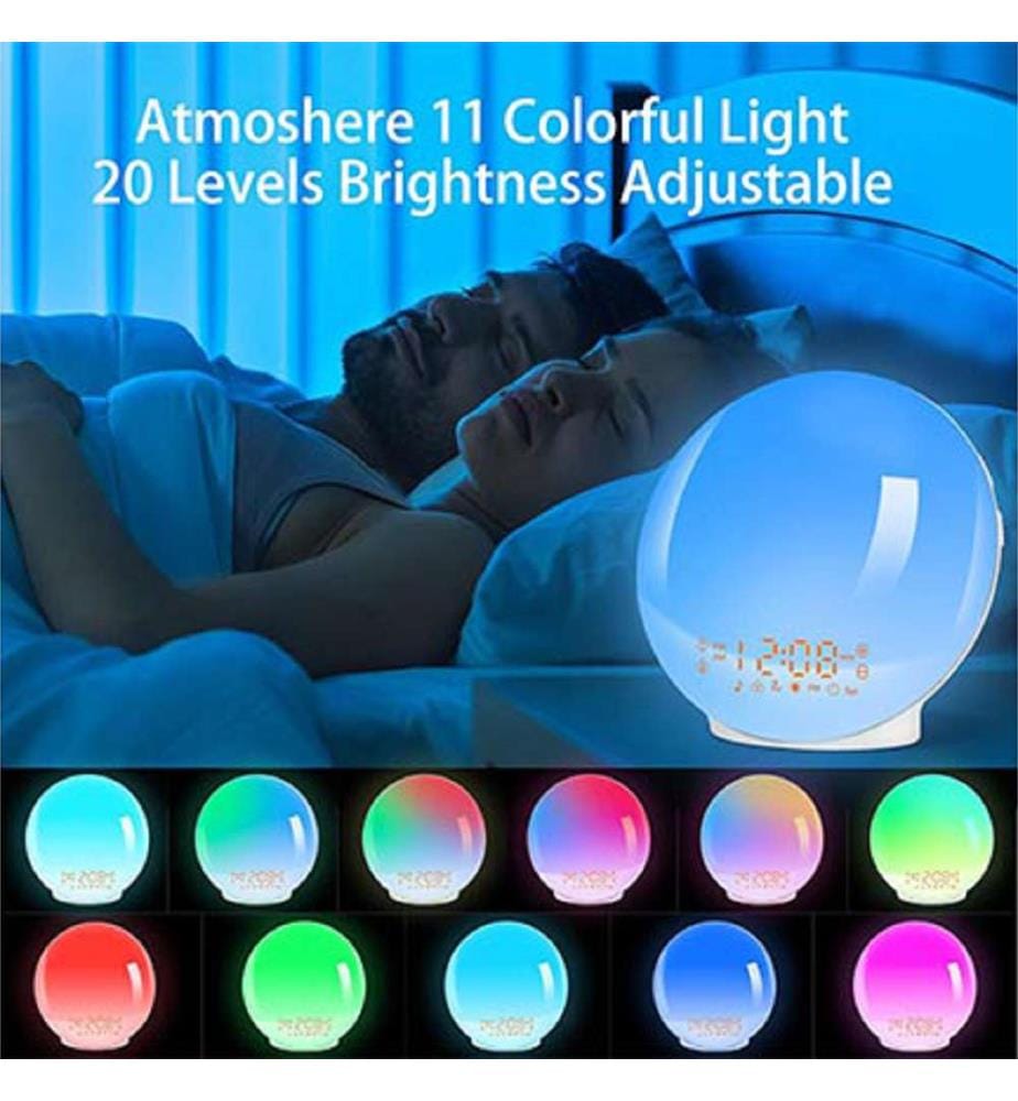 LED-Lichtwecker, Sonnenauf- und -untergangssimulation - Weiss