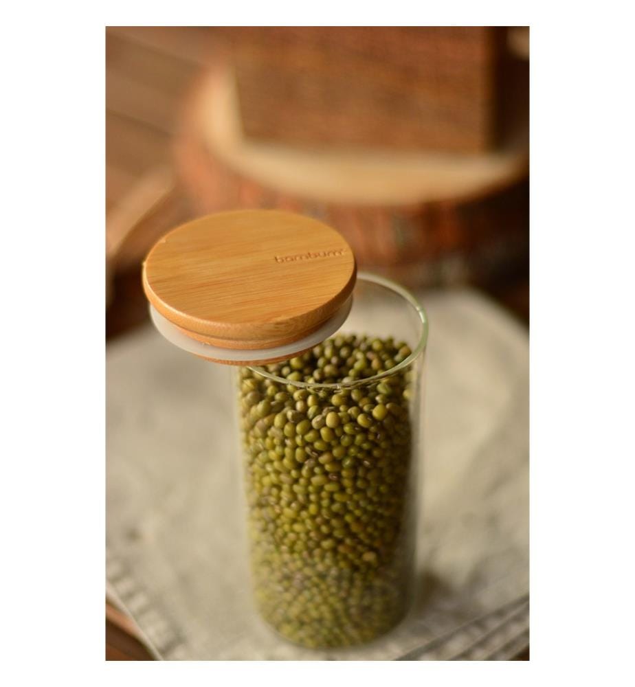 Boîte de rangement en verre - Noyer