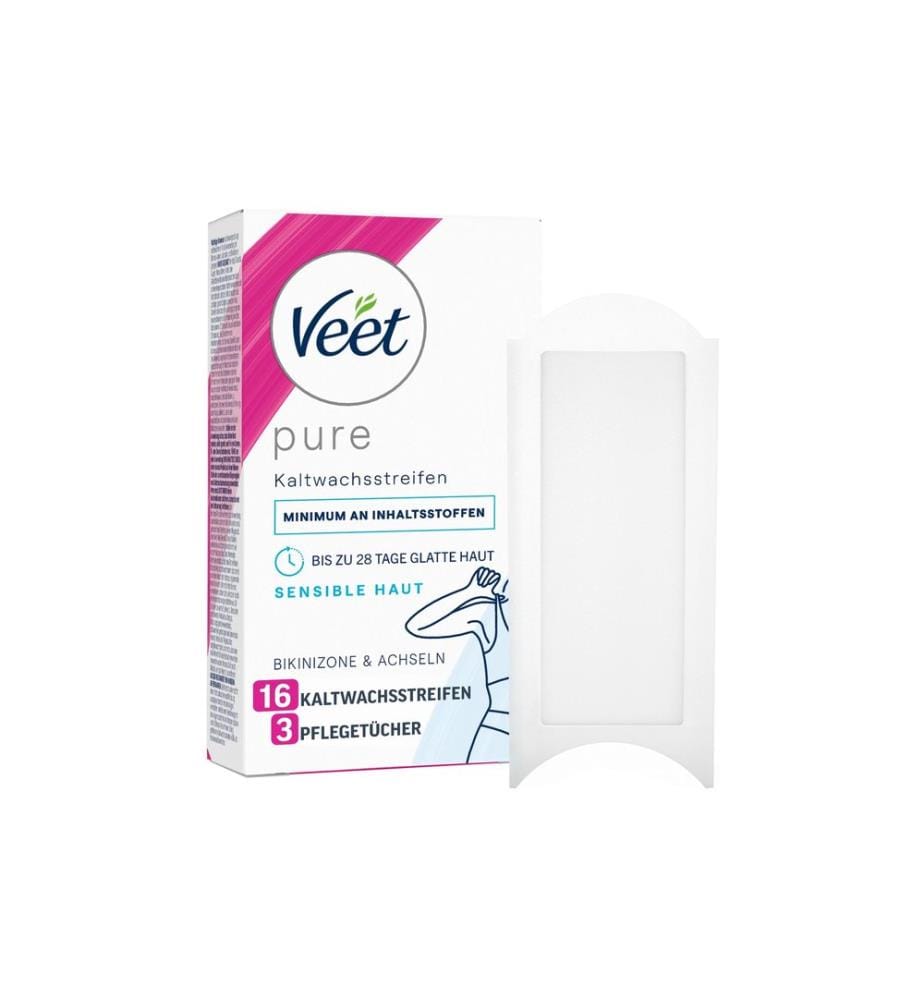 Veet - Kaltwachsstreifen Bikini und Achseln Sensible Haut 16 Stück