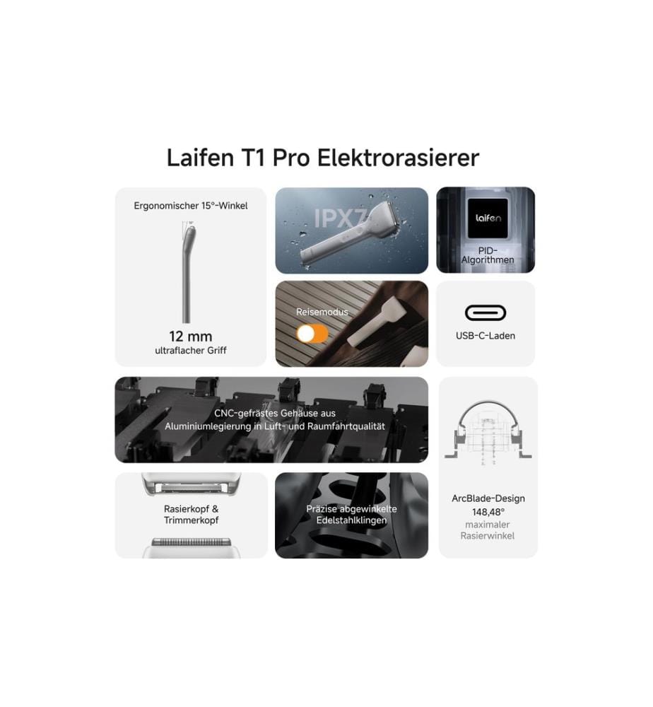 Laifen - Rasoir T1 Pro Gris