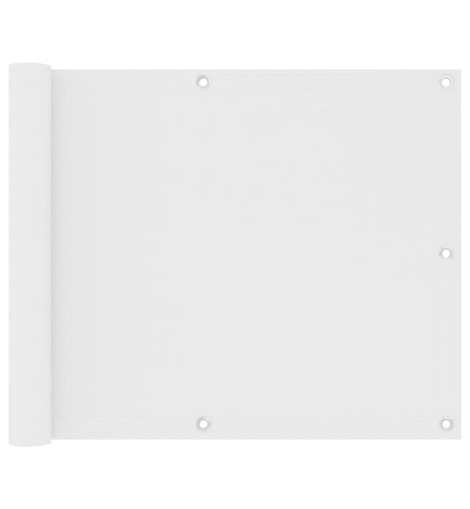 Balkon-Sichtschutz Weiss 75x600 cm Oxford-Gewebe
