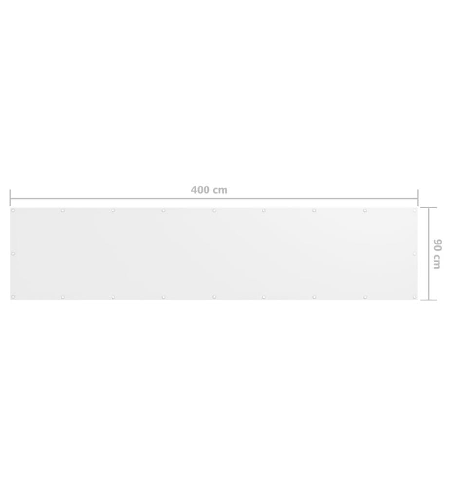 Balkon-Sichtschutz Weiss 90x400 cm Oxford-Gewebe