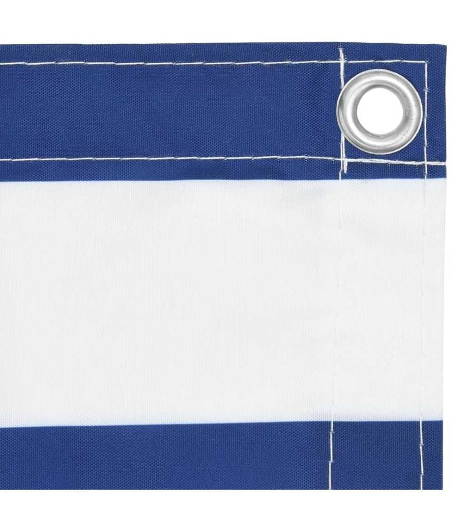 Balkon-Sichtschutz Weiss und Blau 120x600 cm Oxford-Gewebe