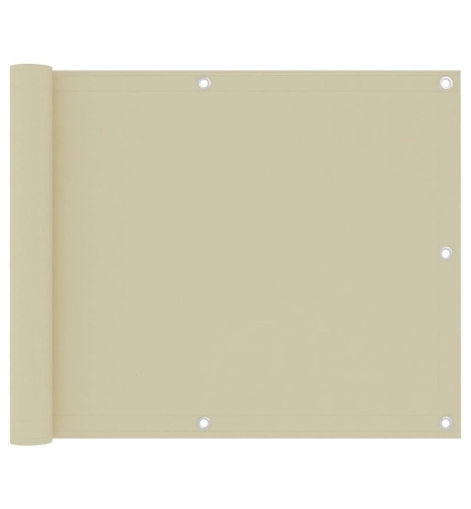 Balkon-Sichtschutz Creme 75x500 cm Oxford-Gewebe