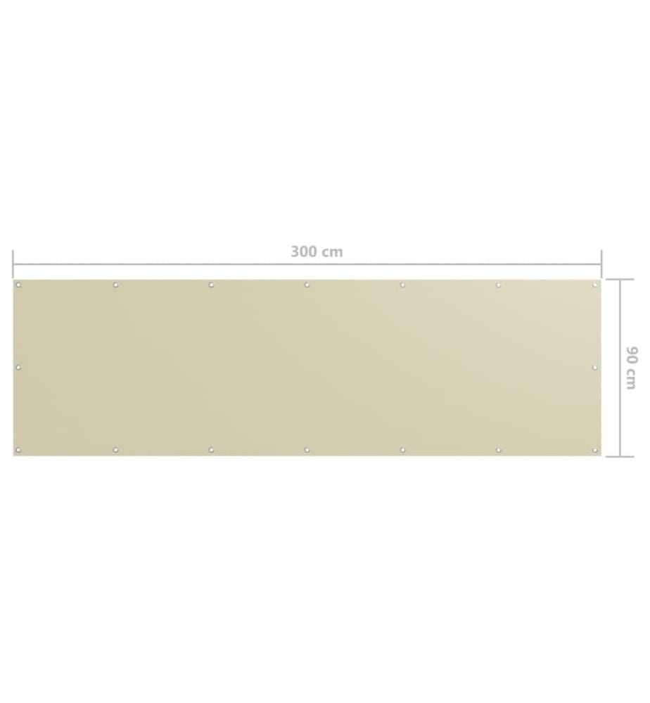 Balkon-Sichtschutz Creme 90x300 cm Oxford-Gewebe
