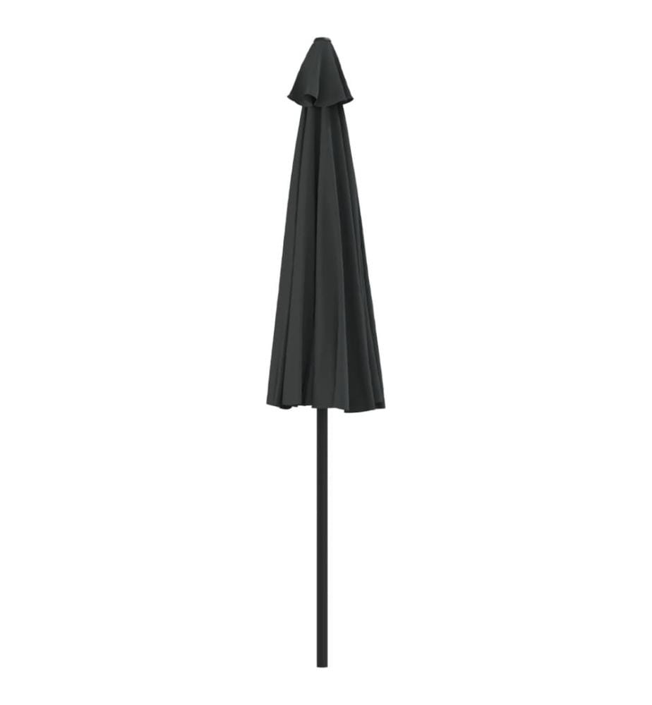 Balkon-Sonnenschirm Alu-Mast Schwarz 270x144x222cm Halbrund