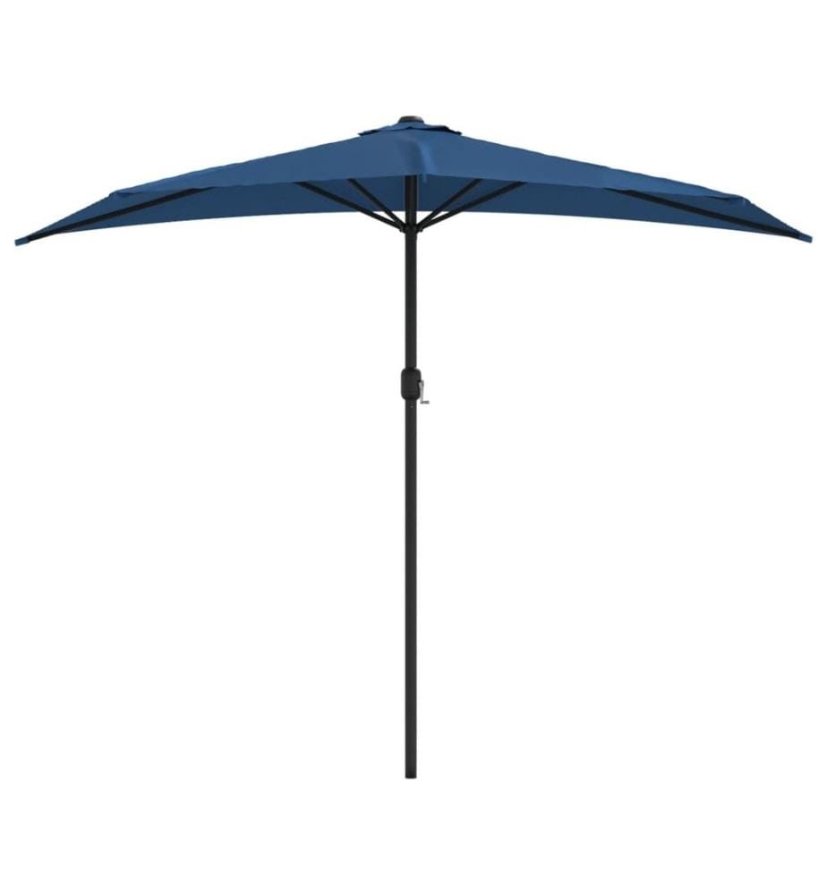 Balkon-Sonnenschirm Alu-Mast Blau 270x144x222cm Halbrund