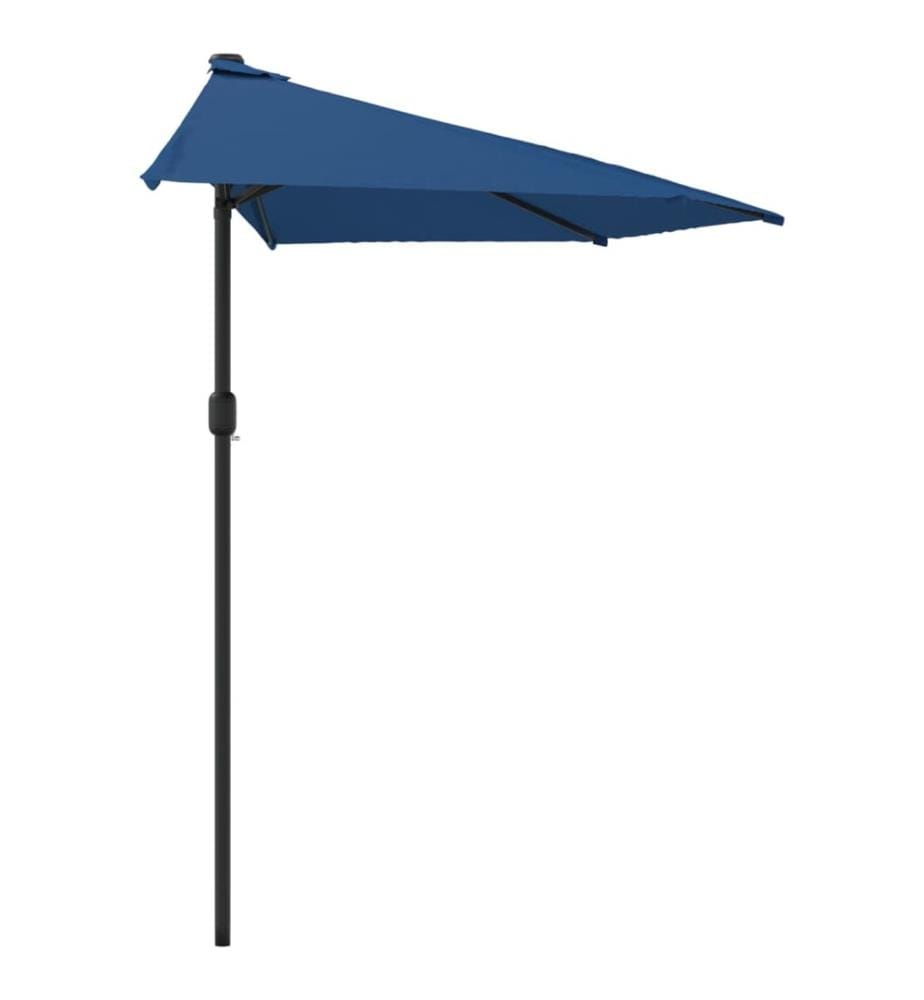 Balkon-Sonnenschirm Alu-Mast Blau 270x144x222cm Halbrund
