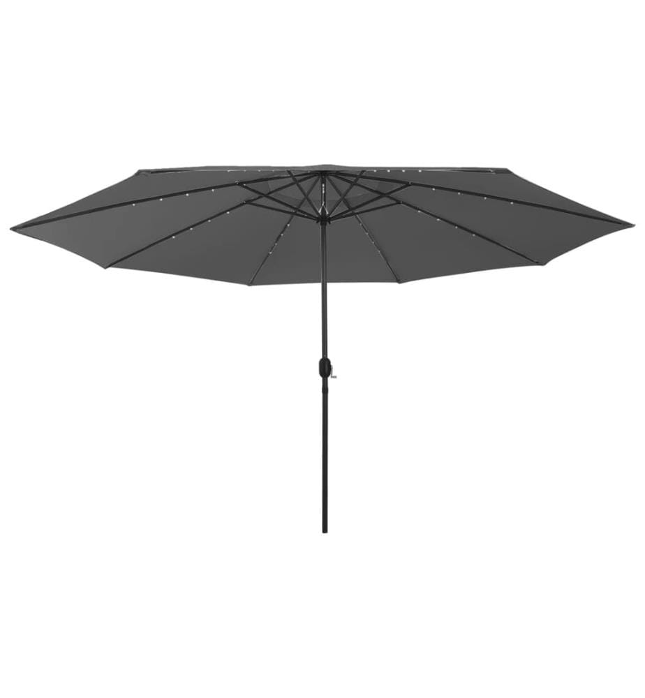 Sonnenschirm mit LED-Leuchten und Metallmast 400 cm Anthrazit