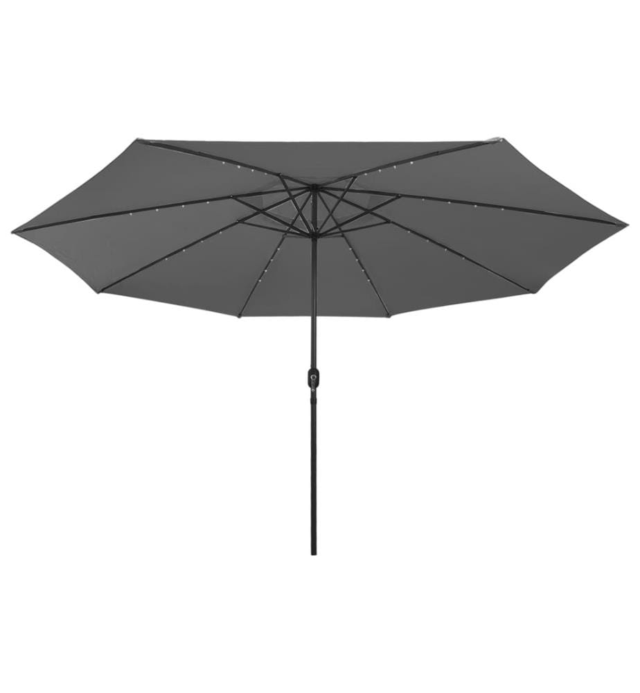 Sonnenschirm mit LED-Leuchten und Metallmast 400 cm Anthrazit